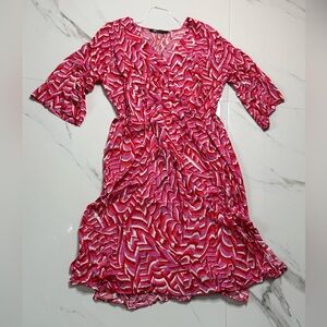 Zara Pink and White Patterned Mini Dress